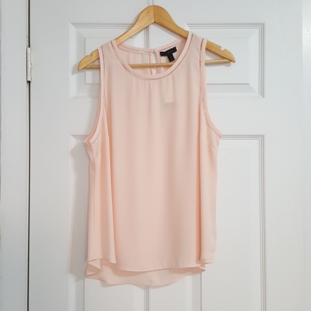 J Crew Drapey Top with Ladder Trim